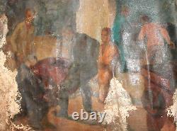 Antique large oil painting figures