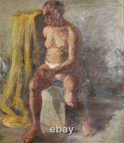 Antique large oil painting nude