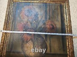 Antique oil painting framed large