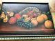 Antique Painting Fruit Still Live Oil On Canvas Victorian Large