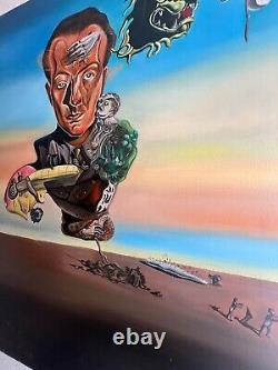 Antique painting oil on canvas signed SALVADOR DALI Large Size 19 X 27