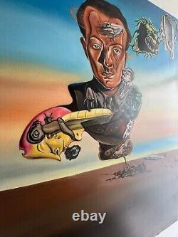 Antique painting oil on canvas signed SALVADOR DALI Large Size 19 X 27