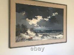 Antique van schendel large Oil Painting on canvas Frame impressionist seascape