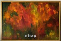 Axelrod Antique MID Century Modern Abstract Oil Painting Old Vintage 1964