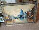Beautiful Large Antique Antonio Devity Venice Canal Italy Oil Painting
