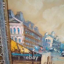 BEAUTIFUL Large Antique ANTONIO DEVITY Venice Canal ITALY OIL PAINTING