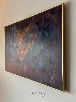 Beautiful Antique Modern Abstract Cubist Expressionist Oil Painting Vintage 1968