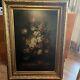 Beautiful! Floral Antique Oil On Canvas(34x46)wood Frame Still Life (signed)