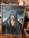 Beautiful Vintage Rare Antique Oil Painting Blue Nun Religious? Catholic