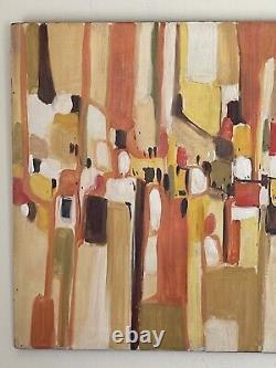 Ben Abril Antique MID Century Modern Abstract Oil Painting Old Vintage 1959