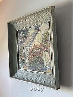 Bertha Walker Glass Antique Modern Landscape Impressionist Oil Painting Old 1945