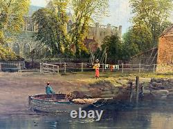 CHRISTINA ALLAN (1843-1920) ANTIQUE OIL PAINTING CHRISTIANCHURCH MILL UK 19th c