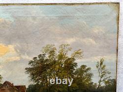 CHRISTINA ALLAN (1843-1920) ANTIQUE OIL PAINTING CHRISTIANCHURCH MILL UK 19th c