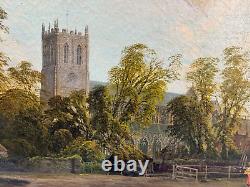 CHRISTINA ALLAN (1843-1920) ANTIQUE OIL PAINTING CHRISTIANCHURCH MILL UK 19th c