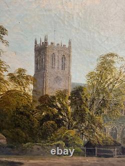 CHRISTINA ALLAN (1843-1920) ANTIQUE OIL PAINTING CHRISTIANCHURCH MILL UK 19th c