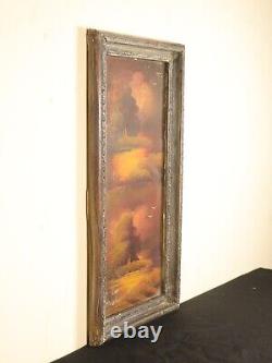 Clouds Sunset Landscape Antique Double Face Large Oil Painting With Ornate Frame