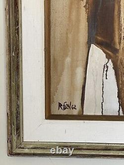 David Rosen Antique MID Century Modern Abstract Expressionist Oil Painting Old