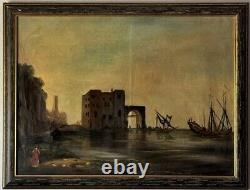 EUROPEAN ANTIQUE TONALIST LANDSCAPE IMPRESSIONIST OIL PAINTING OLD VINTAGE 1930s