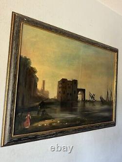 EUROPEAN ANTIQUE TONALIST LANDSCAPE IMPRESSIONIST OIL PAINTING OLD VINTAGE 1930s