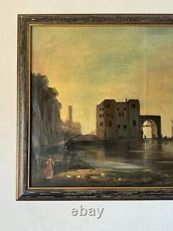 EUROPEAN ANTIQUE TONALIST LANDSCAPE IMPRESSIONIST OIL PAINTING OLD VINTAGE 1930s