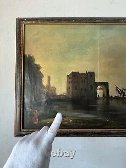 EUROPEAN ANTIQUE TONALIST LANDSCAPE IMPRESSIONIST OIL PAINTING OLD VINTAGE 1930s