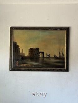 EUROPEAN ANTIQUE TONALIST LANDSCAPE IMPRESSIONIST OIL PAINTING OLD VINTAGE 1930s