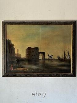 EUROPEAN ANTIQUE TONALIST LANDSCAPE IMPRESSIONIST OIL PAINTING OLD VINTAGE 1930s