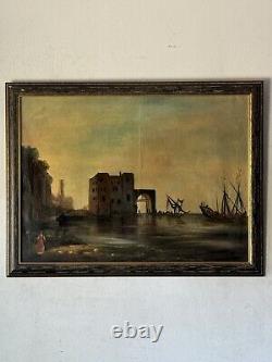 EUROPEAN ANTIQUE TONALIST LANDSCAPE IMPRESSIONIST OIL PAINTING OLD VINTAGE 1930s