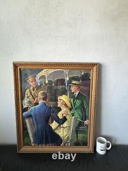 Edmund Magrath Antique Art Deco Figurative Oil Painting Old Wpa Realism Fashion