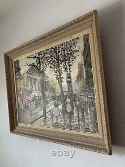Exceptional Antique French Impressionist Cityscape Modern Oil Painting Old Paris