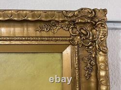 F. Black Large Antique original oil painting on canvas, Venice, Italy, Gold Frame