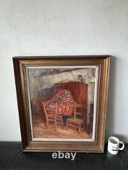 FINE ANTIQUE EUROPEAN IMPRESSIONIST OIL PAINTING OLD MODERN ART DECO MYSTERY 30s