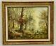 Fabulous Original Oil On Canvas Beautiful Fall By Julius Polek Framed & Signed
