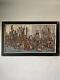 Fantastic Antique Mid Century Modern Abstract Oil Painting Old Vintage Cityscape