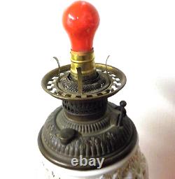 Fantastic Victorian antique GWTW parlor banquet oil lamp ELECTRIFIED