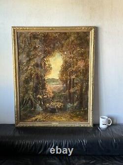 Fine 19th Century Antique European Landscape Impressionist Oil Painting Old 1800