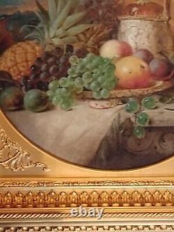 Fine Antique Large Still Life Oil Painting Of Fruit James Poulton C 1860's