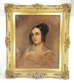 Fine Antique Oil Painting on Canvas Attributed to Thomas Sully of a Lovely Woman