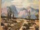Fine Antique Old Arizona Plein Air Desert Landscape Oil Painting, Signed'40s