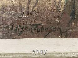 Fine Antique Old California Plein Air Landscape Oil Painting, ADDISON JOHNSON