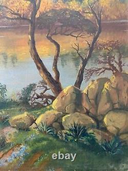 Fine Antique Old California Plein Air Landscape Oil Painting, Gershuni 1947