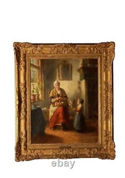 Fine & Large Antique Dutch Oil Painting Scene Genre Bernard de Hoog