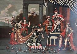 Flemish Dutch Old Master, Queen of Sheba 17thC Large Fine Antique Oil Painting