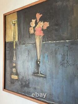 Giuseppe Gambino Antique Modern Abstract Still Life Oil Painting Old Surrealist