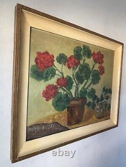 Gorgeous Antique Modern Still Life Impressionist Oil Painting Old Vintage Roses