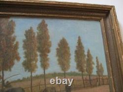 H. D Williams Oil Painting Large Antique Farm Landscape Impressionism Worker Old