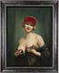 Handmade Antique Oil Painting Portrait Nude Girl Noblewoman On Canvas 24x36