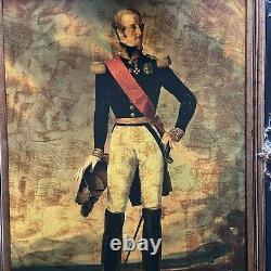 Huge Antique Portrait Oil Painting Louis Charles Philippe By Charles Bennet