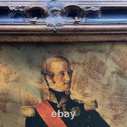 Huge Antique Portrait Oil Painting Louis Charles Philippe By Charles Bennet