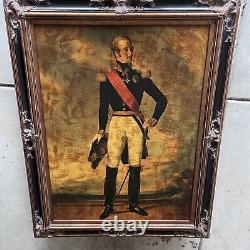 Huge Antique Portrait Oil Painting Louis Charles Philippe By Charles Bennet